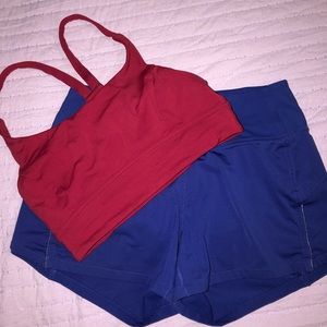 Lululemon size 2 shorts and sports bra